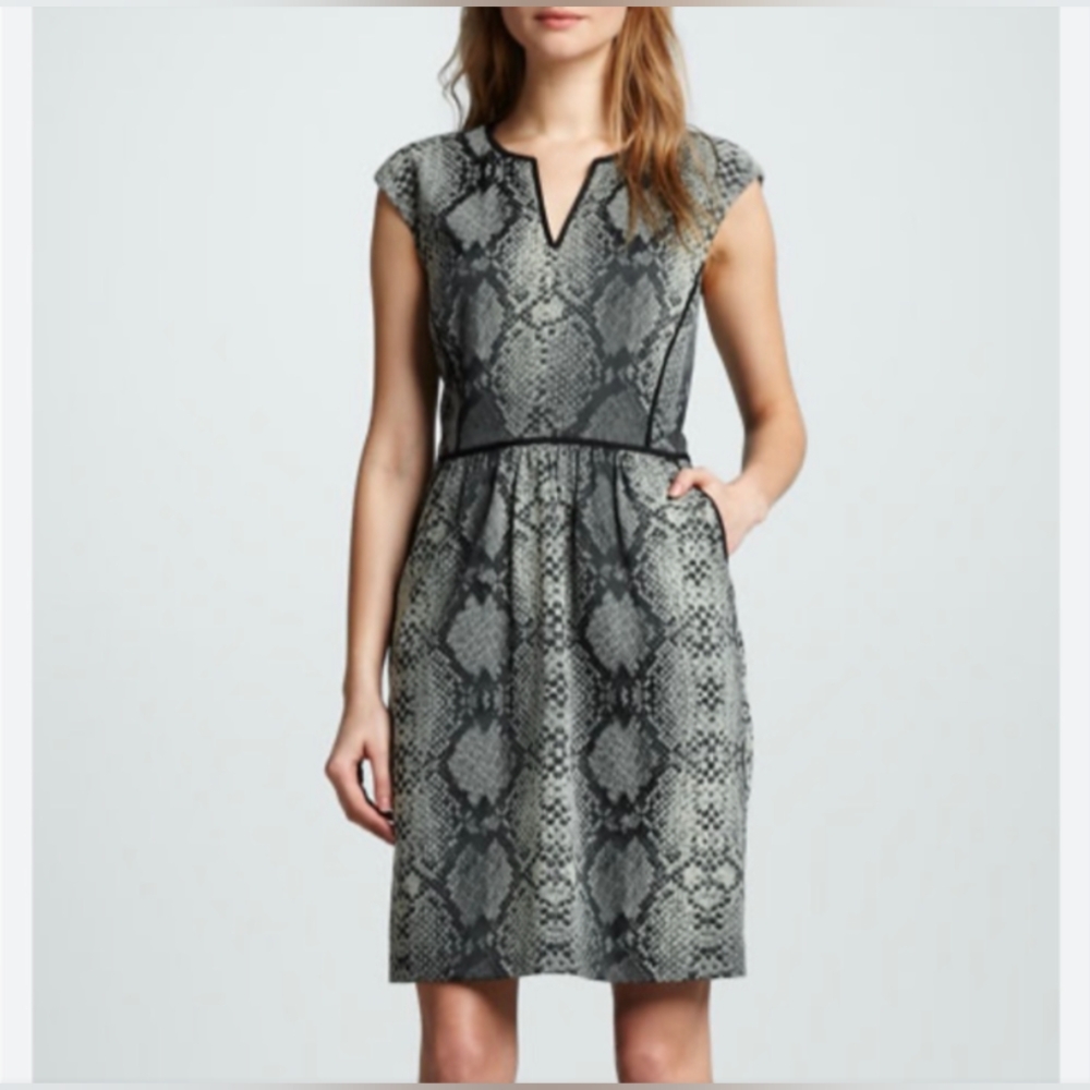 Rebecca Taylor Python Print Cap Sleeve Dress - image 1